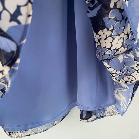 Lauren Ralph Lauren Blue Floral Ruffled Trim Georgette Skirt SZ 14 or 16 NEW - Picture 5 of 11